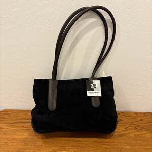 Vintage Giani Bernini Black suede with brown leather Shoulder Bag Purse NWT